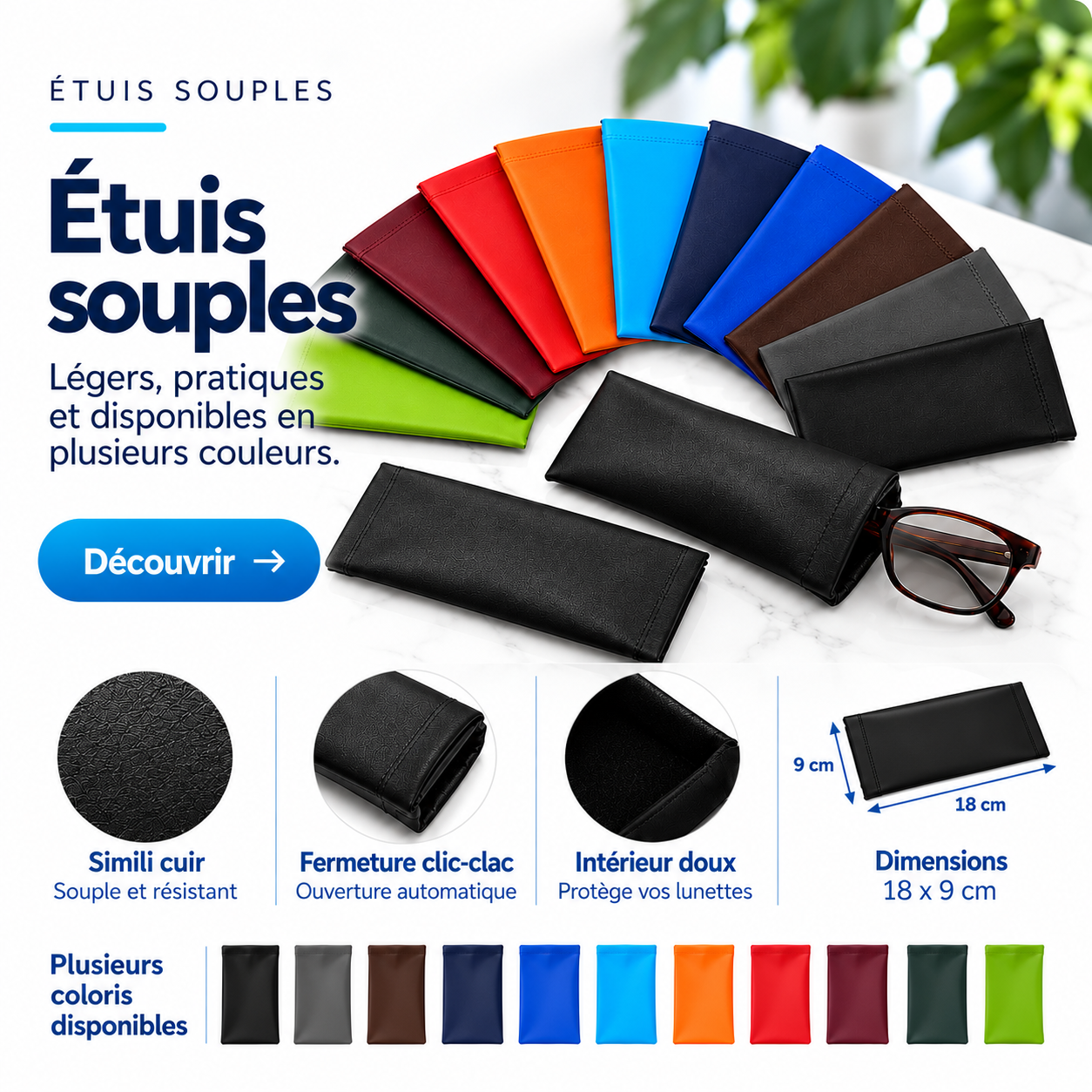 Étuis souples pour lunettes